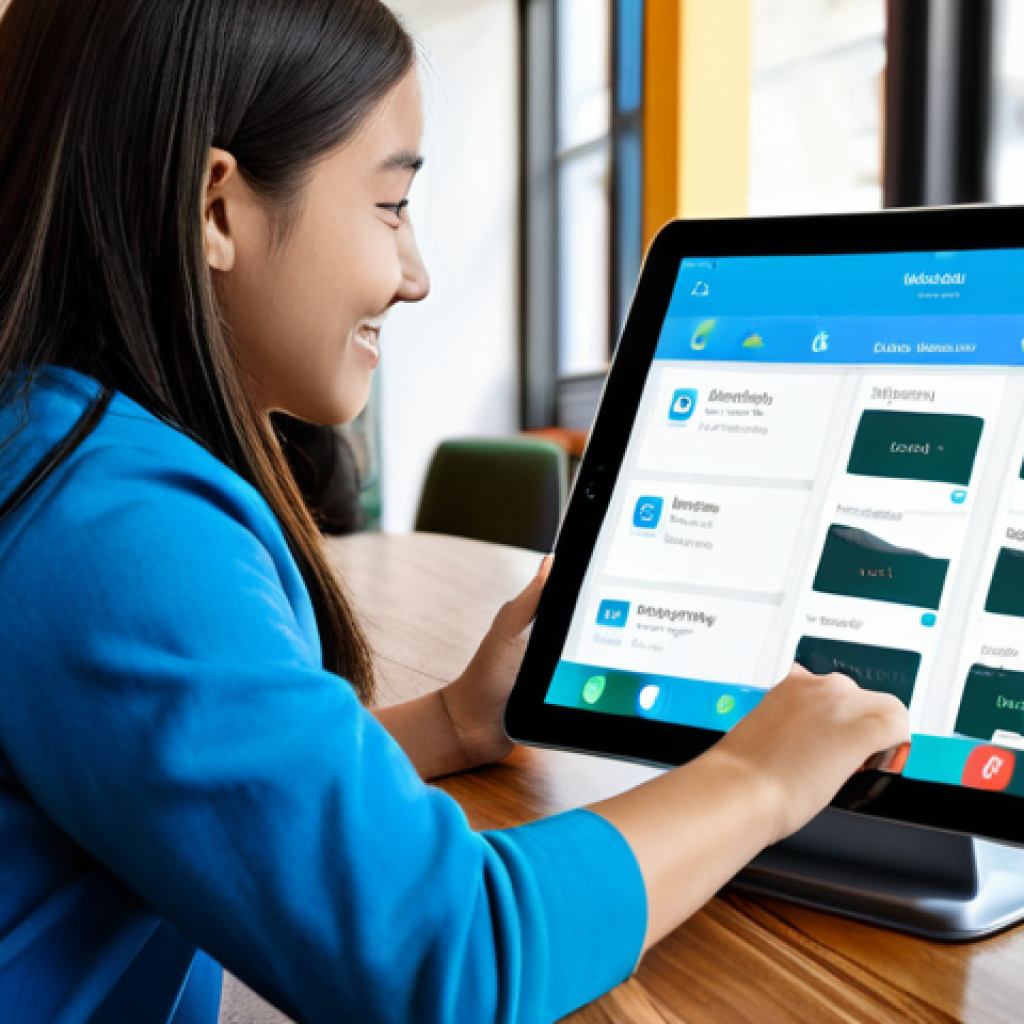 Personalized Mobile Learning Environment**
"A young adult student, fully clothed in comfortable and modest clothing, using a tablet in a bright, modern cafe. The tablet displays an adaptive learning app with personalized exercises and progress tracking. Background shows other students studying and enjoying coffee. safe for work, appropriate content, fully clothed, perfect anatomy, natural proportions, professional, family-friendly, well-lit scene."
**