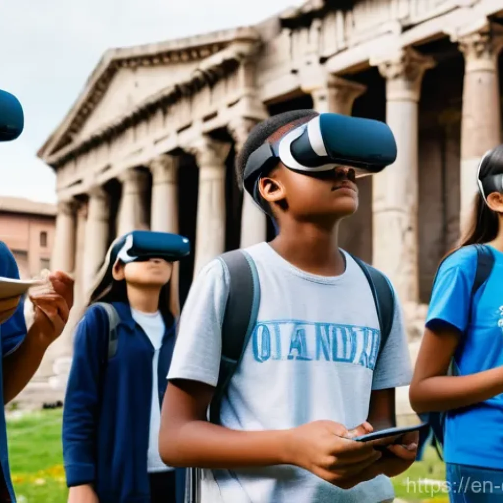 디지털 교육의 창의적 접근 - **Virtual Exploration of Ancient Rome:**
    "A diverse group of five high school students, aged 15-...