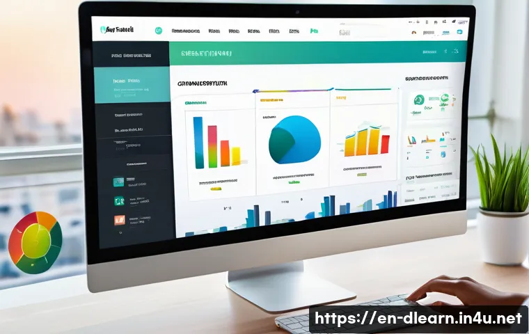 디지털 학습의 플랫폼 비교 - A modern digital learning platform dashboard displayed on a high-resolution desktop screen, featurin...
