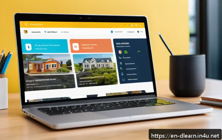 디지털 학습의 사용자 경험 - A modern digital learning platform interface displayed on a sleek laptop screen, showcasing an adapt...